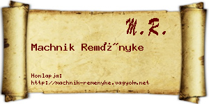 Machnik Reményke névjegykártya